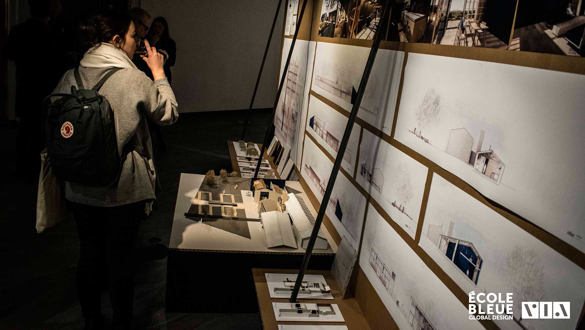 exposition au v.i.a des travaux d’étudiants en architecture d'intérieure diplôme design global 2017