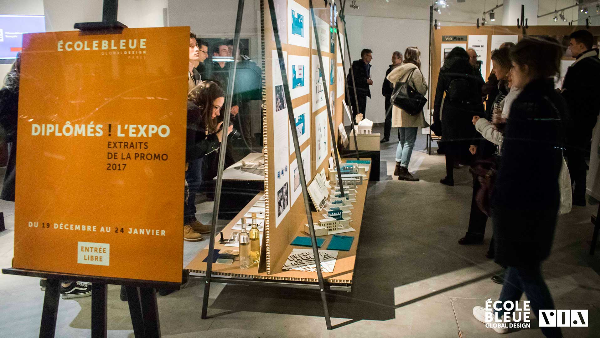 exposition au v.i.a des travaux d’étudiants en architecture d'intérieure diplôme design global 2017